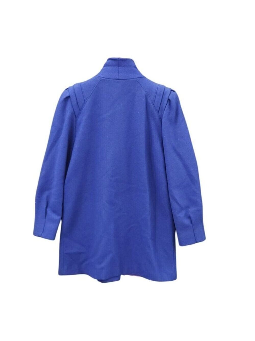 Vintage Royal Blue Union Made Wool Coat Size 9 Double-Breasted USA Made - Picture 11 of 13